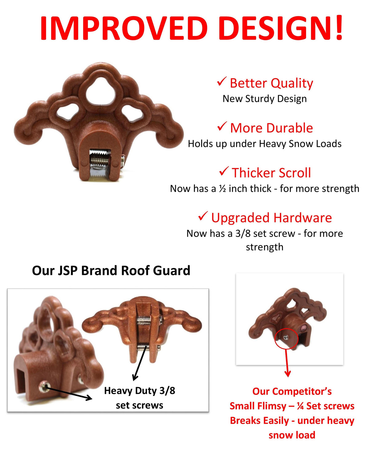 Bronze / Copper Roof Snow Guard Standing Seam